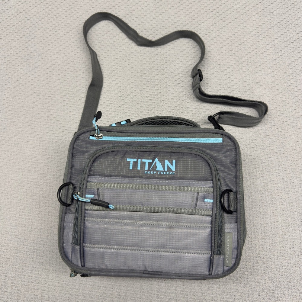 Arctic Zone Titan Deep Freeze Insulated Lunch Box Gray Blue Expandable Cooler
